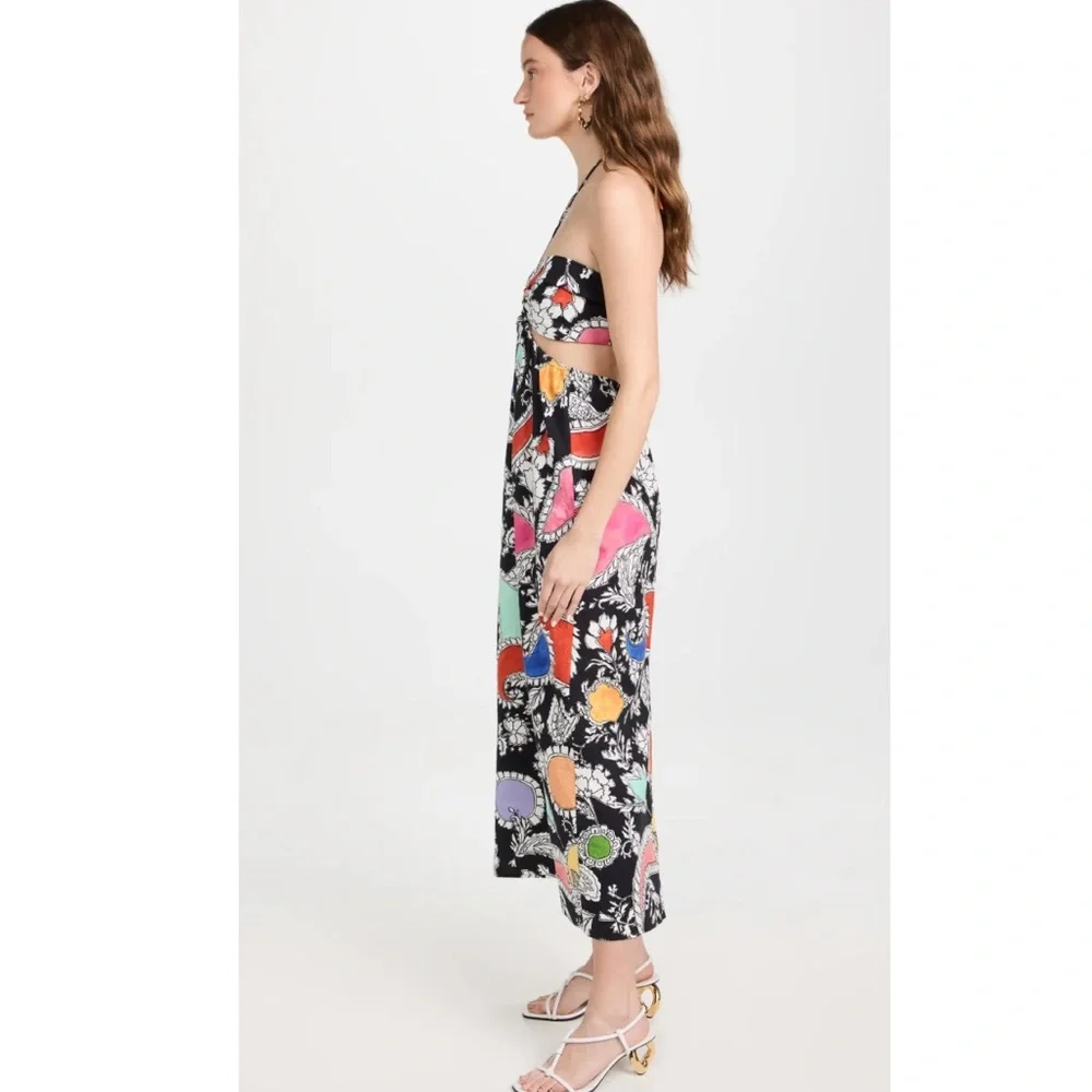 Mara Hoffman Laila Paisley Cut Out Organic Cotton Maxi Dress Size L - Picture 3 of 16